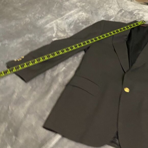 Stuart Hughes Mens Black Blazer Jacket 42R Regular Single-Breasted Two-Button - Picture 10 of 16